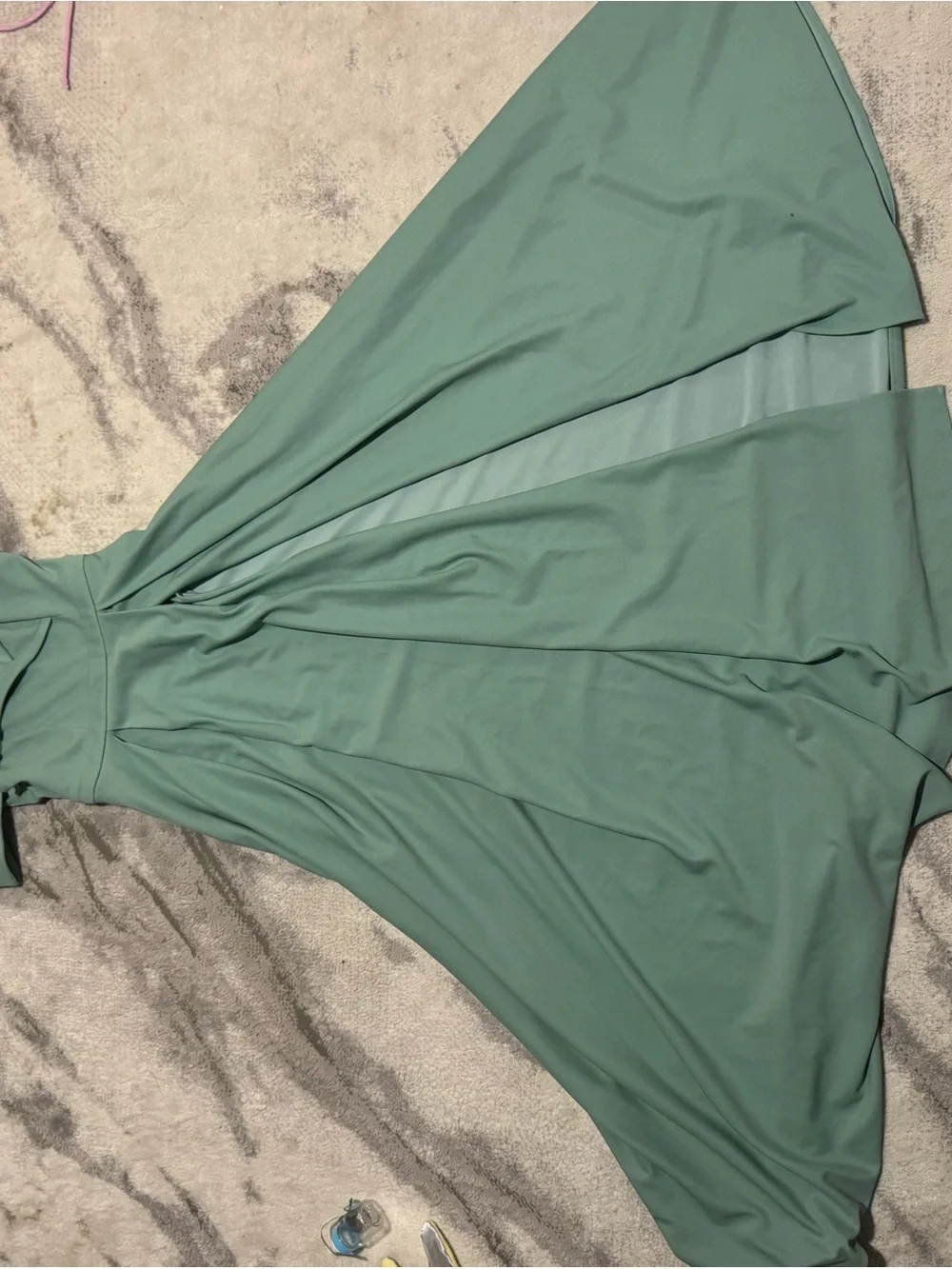 SHEIN Sage Green Maxi Fit-and-Flare Dress